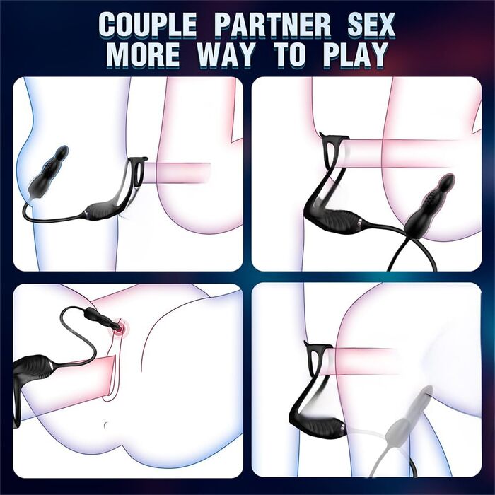 Вібратор для ануса та пеніса Jomyu - стимуляція простати, кільце для пеніса, сексуальні іграшки для чоловіків, парне використання