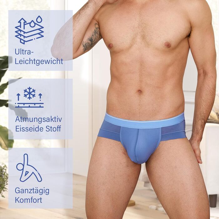 Сліпекс чоловічі труси PHOLEEY з мікрофібри, без шва, дихаючі, м'які, 3 шт. у наборі, XXL, сіро-блакитний/світло-фіолетовий/рожевий
