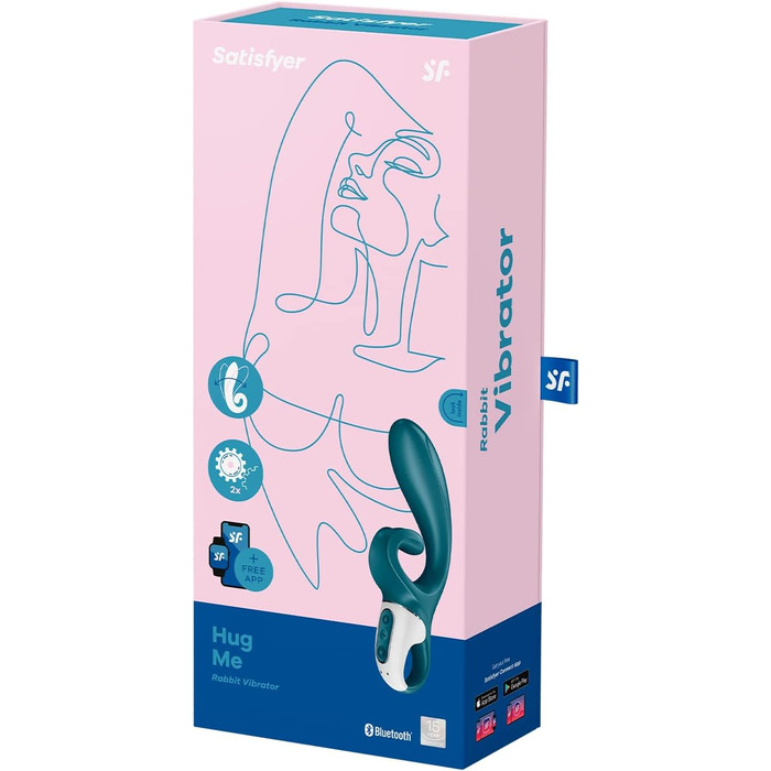 Satisfyer Hug Me Connect: Вібратор для клітора та G-точки з Bluetooth-керуванням (блакитно-сірий)