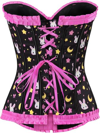 Кросет з мережива LittleForBig для жінок з шнурівкою, повномірний бюст, корсаж, бодішейпер, топ (4XL, Рожевий)