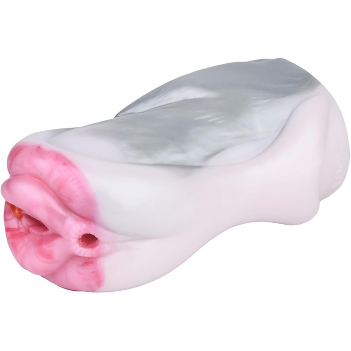 Силіконовий мастурбатор Qiyasex для чоловіків 2-в-1 з двома каналами, реалістичний, великий, компактний