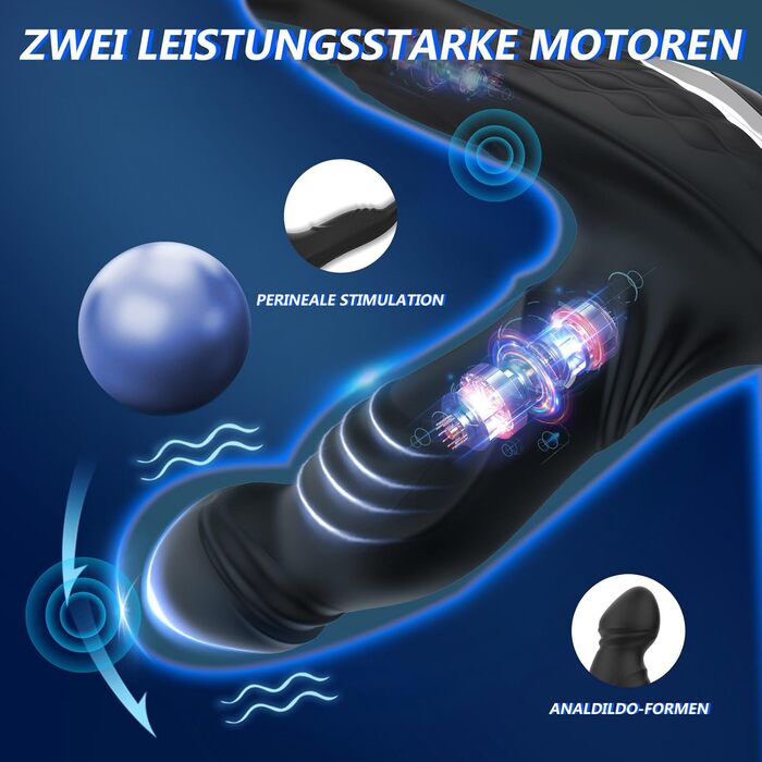 Анальні вібратори 3-в-1 для чоловіків: вібратор, плагін, керування через додаток. 9 режимів, сексуальні іграшки для чоловіків