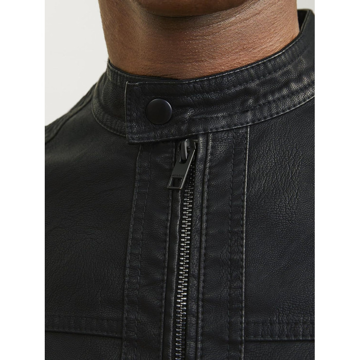 Чоловіча куртка з екошкіри Jack & Jones, чорна, розмір XL