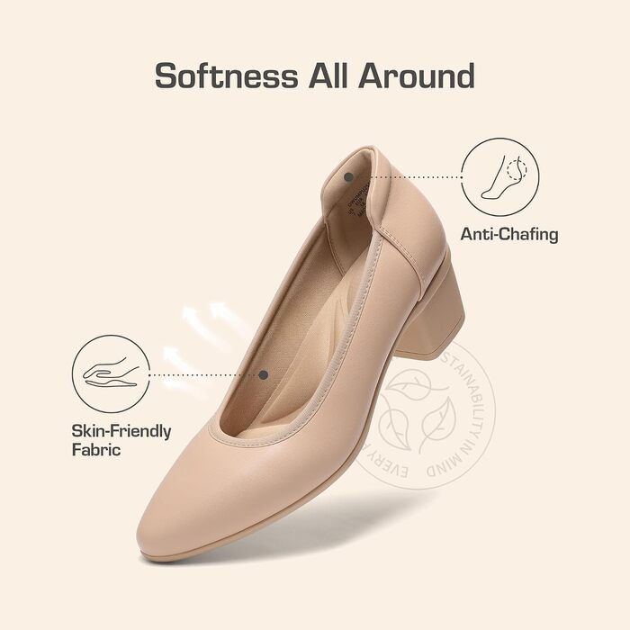 Жіночі туфлі-човники Dream Pairs із закритим носком, бежеві (Nude), розмір 40.5 EU