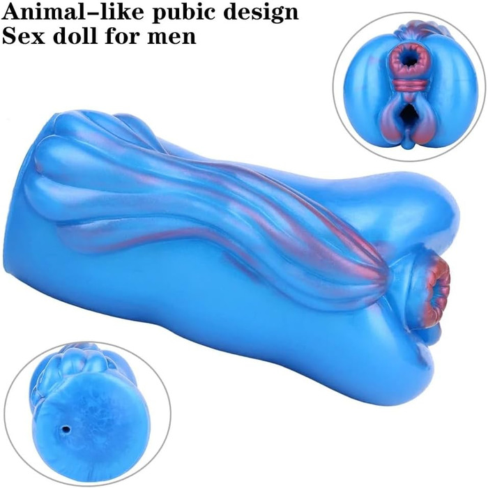 Масажер для тіла Lmgoc 2-в-1 з силікону, 697г, з формою рота монстра та реалістичною вагіною, 10 режимів вібрації, міні-вібратор для дорослих