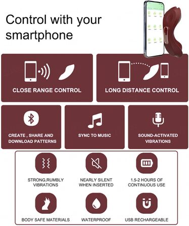 Вібратор Bluetooth з пультом керування, 10 режимів вібрації, для жінок, портативний дildo, Rose Rot