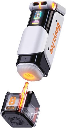 Електричний мастурбатор-чаша QgLust з 8 обертовими, телескопічними головками, 7 вібраціями, 5 частотами, керуванням через додаток, автоматичним режимом, реалістичним дизайном, водонепроникністю. Іграшка для чоловіків