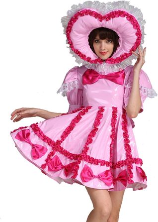 Костюм для дорослих (Sissi) з ПВХ, рожевий, з замком, уніформа для прислуги GOceBaby