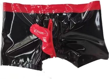 Чоловічі латексні шорти Slip, боксери, труси, нижня білизна, труси-боксер, чорний колір, XL