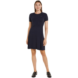 Сукня жіноча Tommy Hilfiger міді рукав короткий блакитна (Desert Sky) XS