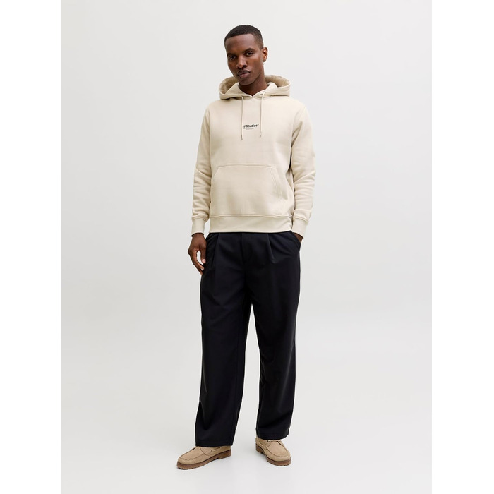 Чоловічий худі з капюшоном та принтом JACK & JONES, колір Moonbeam, розмір XXL