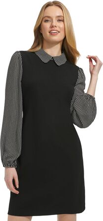 Сукня Tommy Hilfiger Adaptive жіноча, чорна, з коміром-стійкою, трапеція, розмір 42 Petite