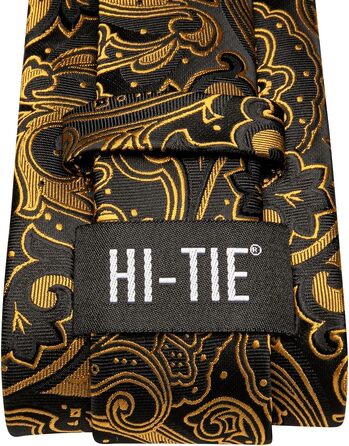 Набір чоловічих аксесуарів Hi-Tie: класична краватка, запонки та кишенькова хустка (Коричневий / Бронзовий)