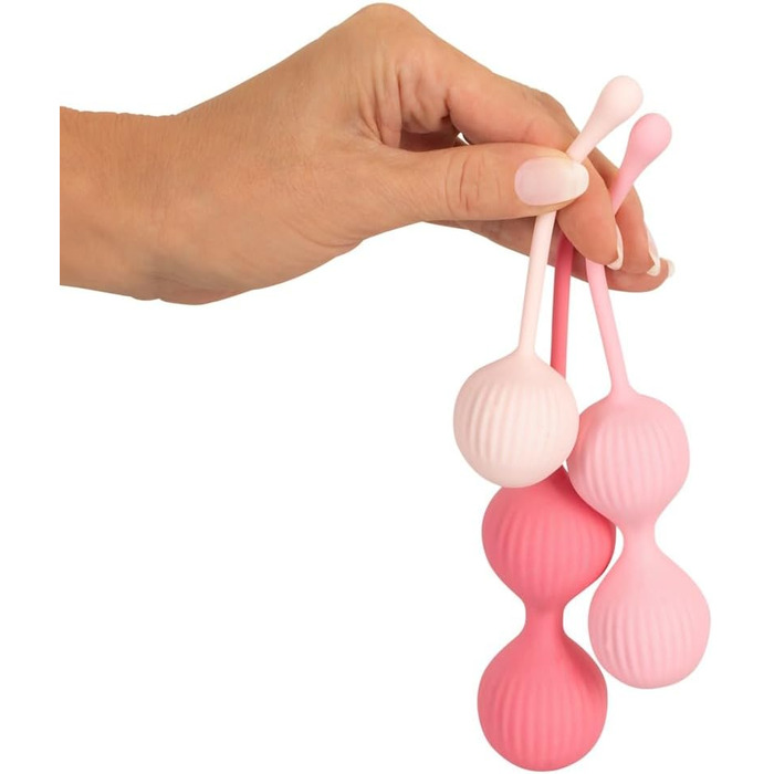 Набір для тренування м'язів тазового дна Orion Liebeskugel - інтенсивний набір з 3 шт. з рельєфною структурою, обертаються всередині, для початківців та досвідчених користувачів, рожевий