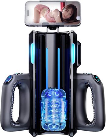 Електричний мастурбатор з двома ручками, 10 частот та 10 швидкостей, інтерактивне аудіо, секс-іграшка для чоловіків, чорний