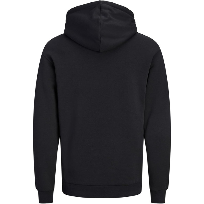 Чоловічий однотонний худі з капюшоном JACK & JONES, чорний, розмір L
