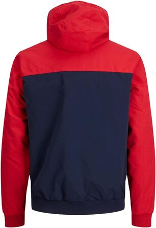 Чоловіча куртка-бомбер з капюшоном JACK & JONES Jjerush Hood Bomber Noos, чорно-біла (XS)