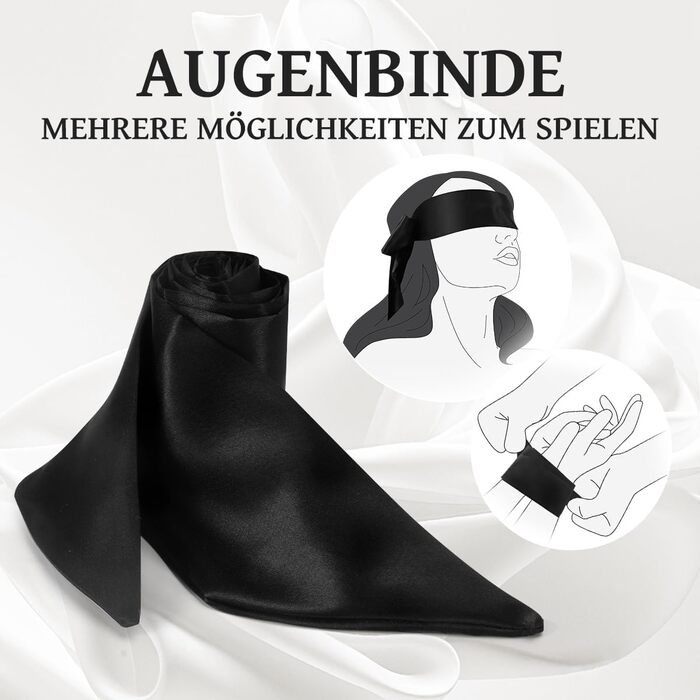 Набір для БДСМ-інтимних ігор для пар: набір для зв'язування, наручники, феттери, маска для очей, набори для зв'язування зап'ястя та шиї. 3 шт.