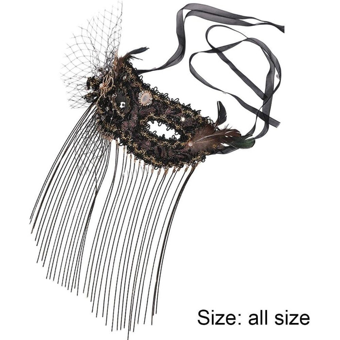 Чорна мереживна маска Wudaizhi: вінтажна елегантність для карнавалу та косплею