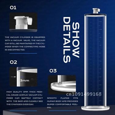 Вакуумний екстендер для збільшення пеніса Guspiun з манометром, для тренувань та SM, 12*2.5IN