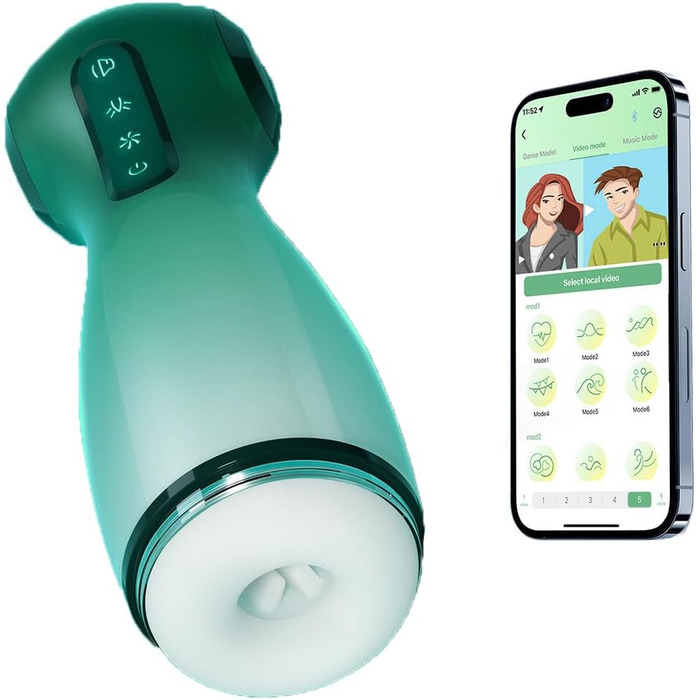 Електричний статевий аксесуар JFRong з додатком, 9 сосків, телескопічна ротація, для чоловіків, стимулятор пеніса, 3D вагіна, аудіофункції