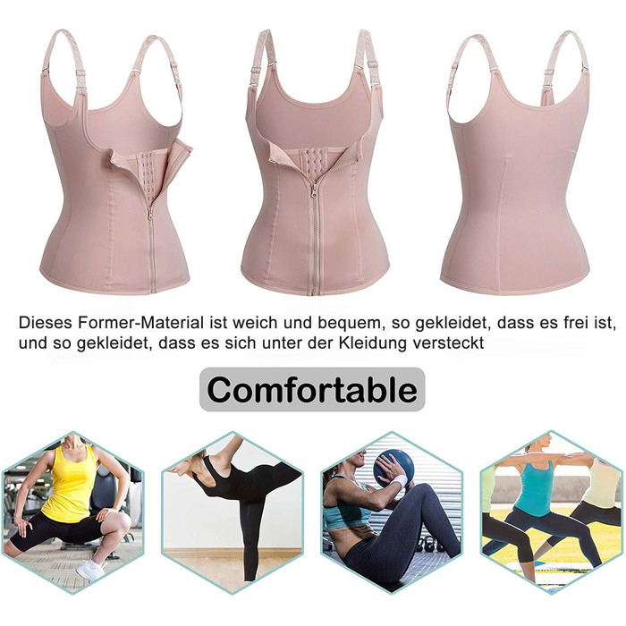 Корсет для живота та талії Gotoly Daen, фігуроформуючий боді, бежевий (XXL)