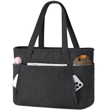Жіноча сумка-шопер Oscaurt з вельвету, велика сумка Tote Bag з відділенням для ноутбука 15.6