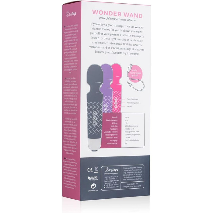 Масажер для тіла EasyToys Mini Wand-Vibrator чорного кольору