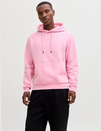 Чоловічий худі JACK & JONES Mae однотонний з капюшоном, колір Prism Pink, розмір S