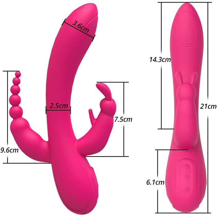 Вібратор FLYTAGLE для стимуляції клітора, 3-в-1 зайчик з 12 режимами вібрації, силіконовий, для жінок
