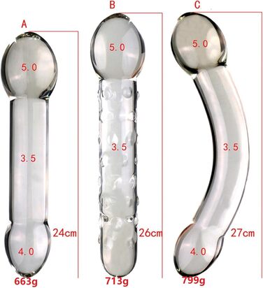 Скляний анальний плагін XXL (5 см) - Скляний дило, анальні кулі, плагін для анального сексу, мастурбація для чоловіків та жінок