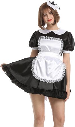 Сукня горничної Sissy French Maid чорного кольору з атласною стрічкою, чорний колір