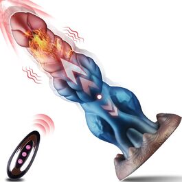 Анальний вібратор-джіґа Monster Dildo з нагріванням, 10 вібрацій та 5 режимів, для чоловіків та жінок