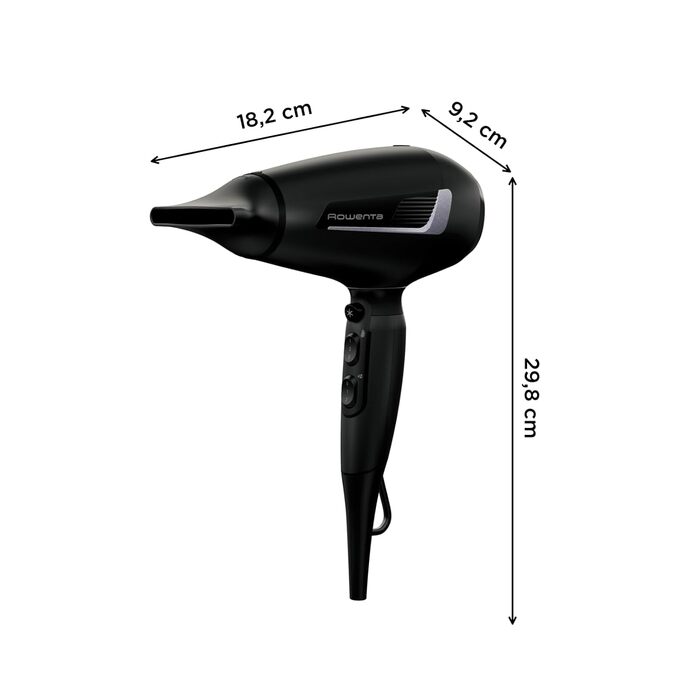 Фен для волосся Rowenta x Karl Lagerfeld K/Pro Stylist CV888L з іонізацією, професійний стайлінг, чорний/сріблястий