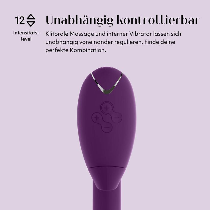 Вібратор Womanizer InsideOut для жінок - стимулятор клітора з функцією імпульсу, кролик, 12 рівнів інтенсивності (фіолетовий)