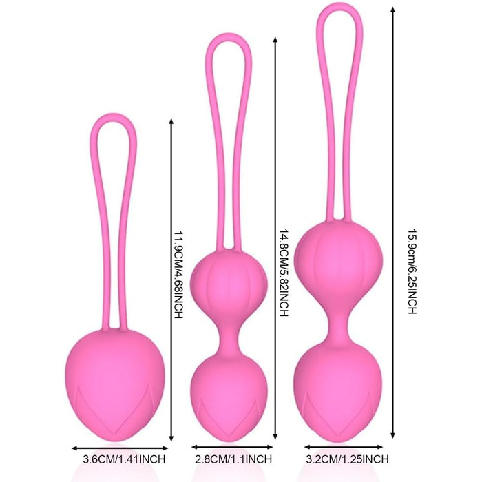 Силіконові вагінальні кульки Кегель 3 шт. (фіолетовий) - тренажер для зміцнення м'язів та сексуального здоров'я