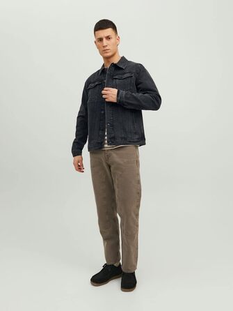 Чоловіча джинсова куртка JACK & JONES чорного кольору, розмір XXL