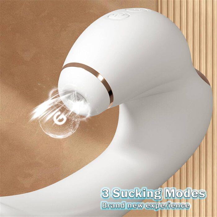 Вібратор Rabbit Silikon Dildo з 7 режимами вібрації та 3 режимами насосу для жінок, білий