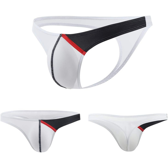 Танга чоловічі Panegy з тонкої шовкової нитки, низька посадка, бікіні, T-back, набір 3/4/5 шт., кольорові (L, білий+світлорожевий+світлоблакитний+жовтий (4 шт))