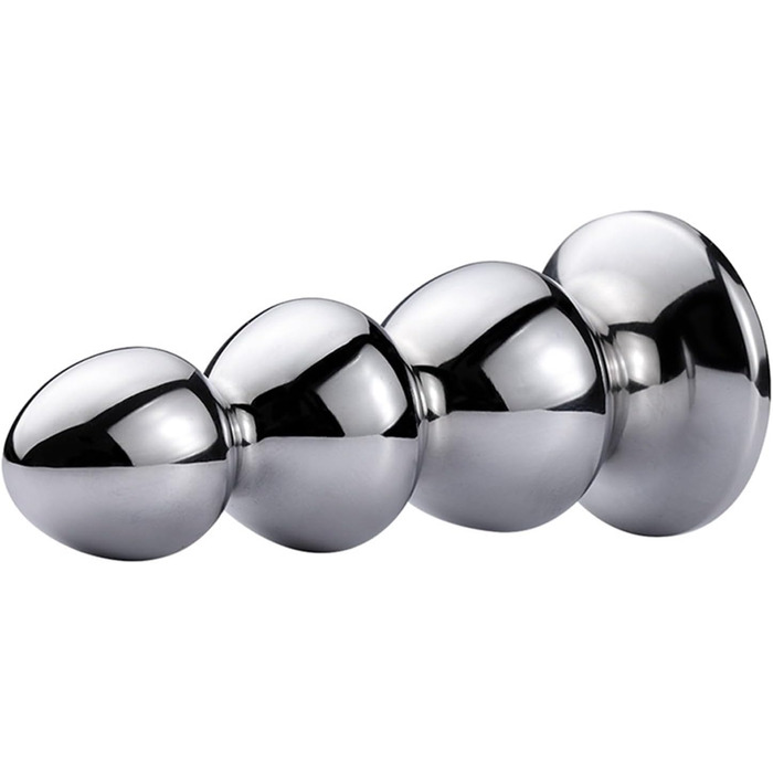 Анальний сталевий плагін Soarvlorfy: маленька та велика куля, анальний дildo, стимулятор G-точки, для чоловіків та жінок, срібло (L, срібло)