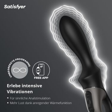 Satisfyer Heat Climax Connect - аналізатор з нагрівом та керуванням через додаток | Інтимна іграшка для ануса | Унісекс | 20,5 см