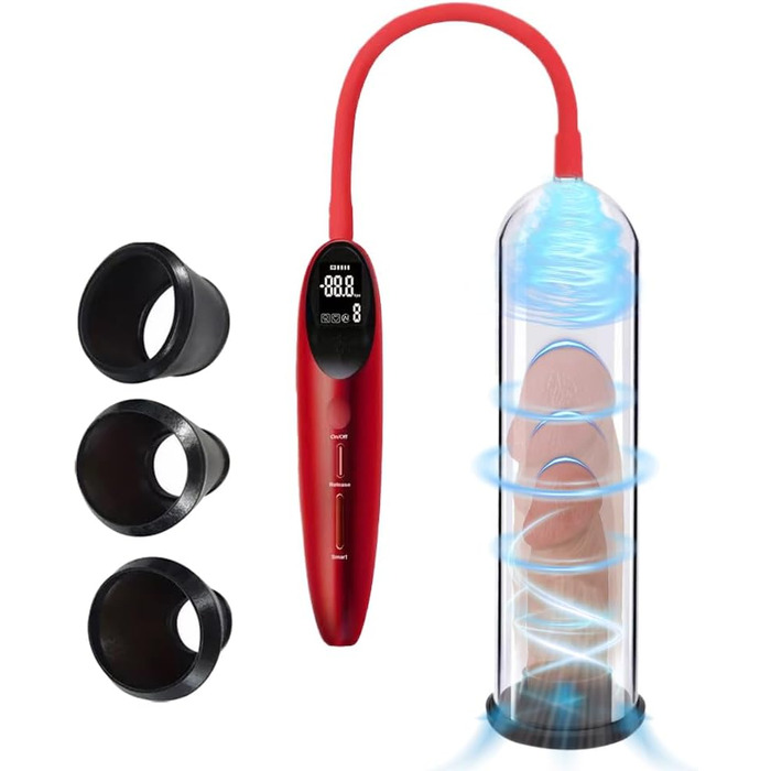 Електричний вакуумний насос для збільшення пеніса Jpscor: 3 силіконові насадки, для ерекції та покращення потенції