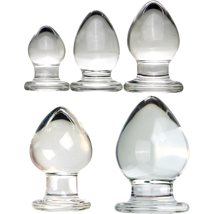 Скляний анальний плагін ScreaAss різних розмірів (32/40/45/55/65 мм) - плагін з кришталево гладкою поверхнею для жінок та чоловіків