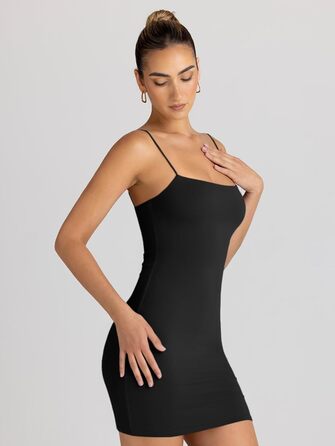 Міні-сукня бодікон LILLUORY для жінок 2025, сексуальна літня сукня, коротка, з відкритим спиною, для вечірки, клубу, тренди, на відпочинок (XS, чорна)