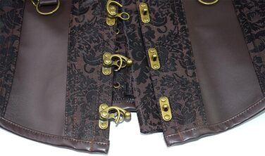 Корсет Steampunk KUOSE для жінок з великою грудьми, штучна шкіра, розміри S-6XL (M, Коричневий-11)