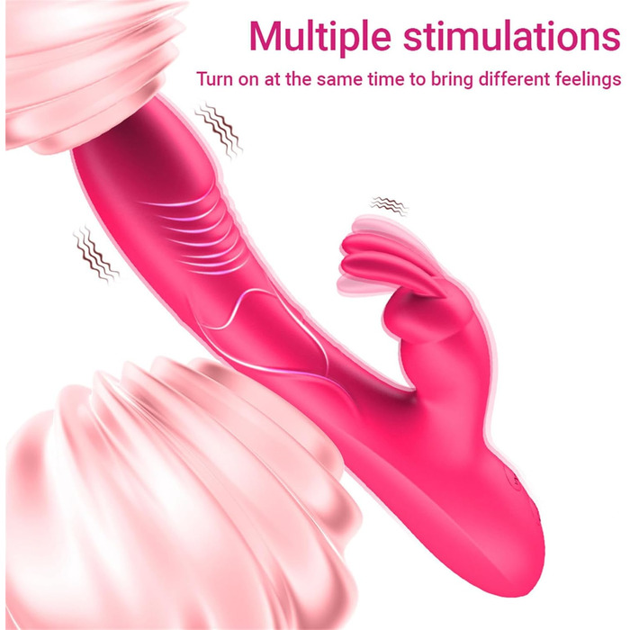Вібратор G-Punkt Silikon з 10 режимами вібрації для жінок, кролик, сексуальні іграшки для пар, рожевий колір