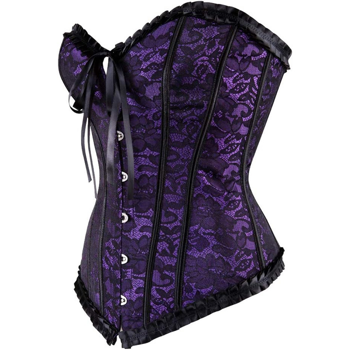 Корсетний корсаж для жінок великих розмірів, сексуальний, фіолетовий, Dessous