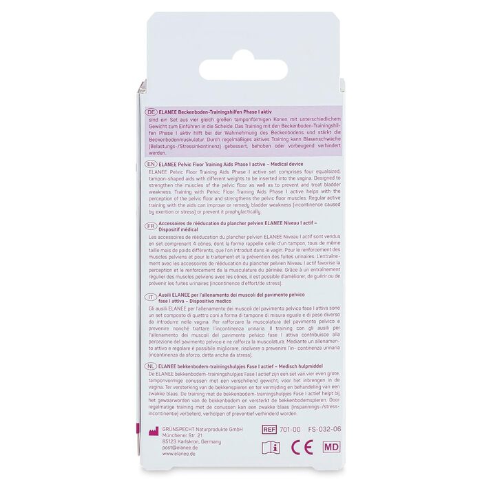 ELANEE Тренажер для підсилення м'язів тазового дна Phase I для боротьби з нетриманням, набір з 4 конуса (701-00) Single