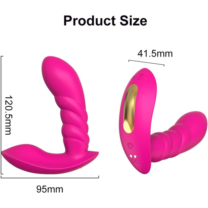 Вібратор з дистанційним керуванням, 9 режимів вібрації, анальний дildo, іграшка для дорослих для пар, рожевий