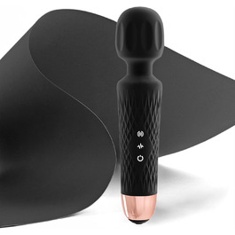 Масажер JOYANY – 3 години роботи від акумулятора, тихий потужний мотор, водонепроникний, функція пам'яті, 20 режимів вібрації, 8 швидкостей – набір силіконових вібруючих масажерів для розслаблення м'язів (фіолетовий, чорний)